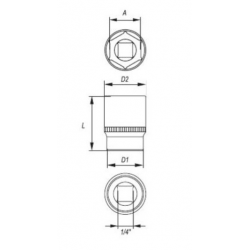 YT-1404 YATO Cheie tubulara hexagonala 5.5 mm patrat 1/4 lungime 25 mm
