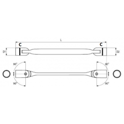 YT-4961 YATO Cheie tubulara cu articulatie 8x9 mm lungime 183 mm