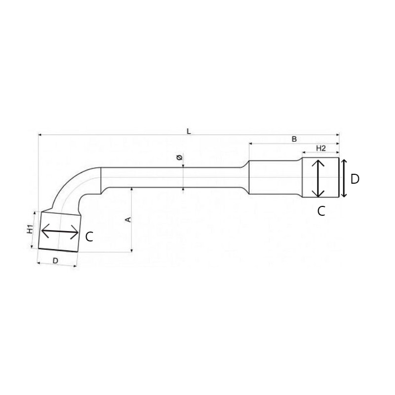 YT-1627 YATO Cheie tubulara hexagonala 7 mm cu cot de tip L