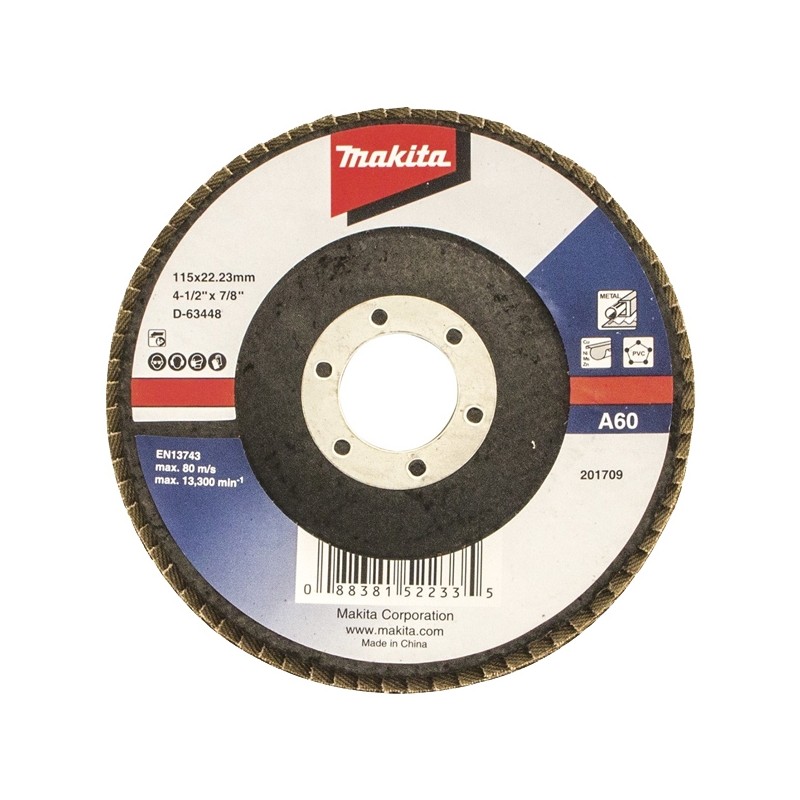 D-63448 MAKITA Disc slefuire evantai 115mm pentru metal granulatie 60