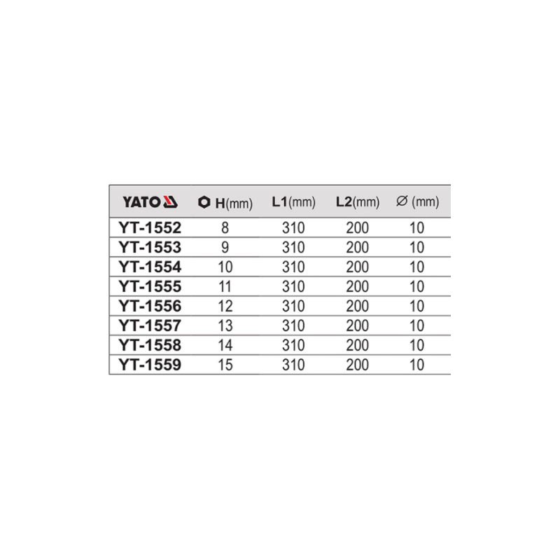 YT-1558 YATO Cheie tubulara tip T cu maner rotativ hexagon 14 mm