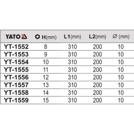 YT-1558 YATO Cheie tubulara tip T cu maner rotativ hexagon 14 mm
