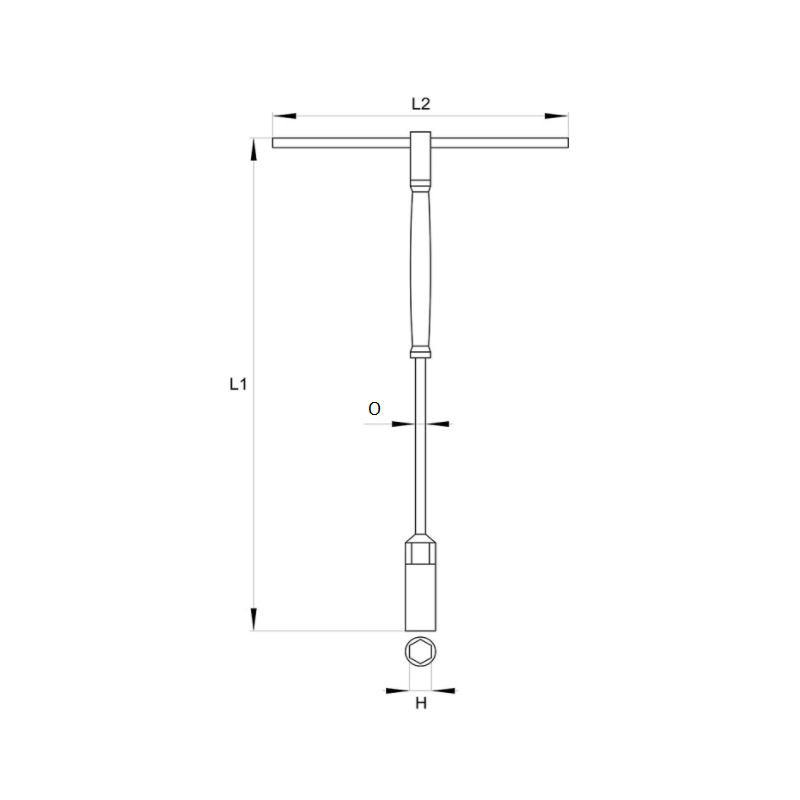 YT-1558 YATO Cheie tubulara tip T cu maner rotativ hexagon 14 mm