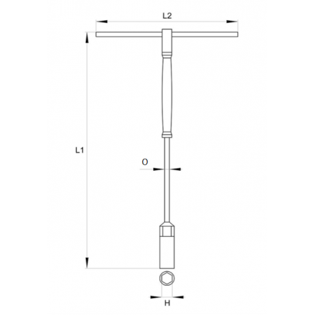 YT-1558 YATO Cheie tubulara tip T cu maner rotativ hexagon 14 mm
