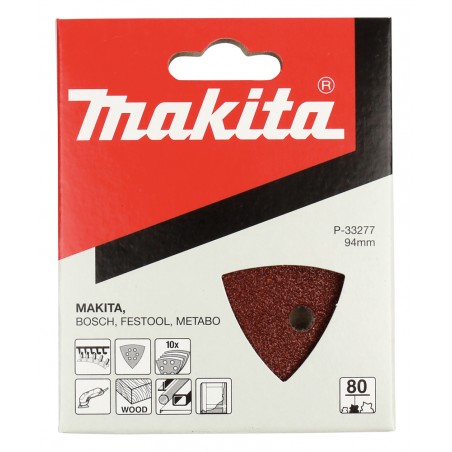 P-33277 MAKITA Set 10 foi abrazive delta 94mm granulatie 80