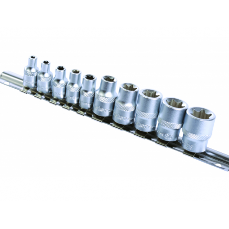 330148 TOPMASTER Set tubulare 10 piese E-Torx prindere patrat 1/4-3/8