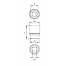 YT-3812 YATO Cheie tubulara hexagonala 17 mm patrat 3/8 lungime 30 mm