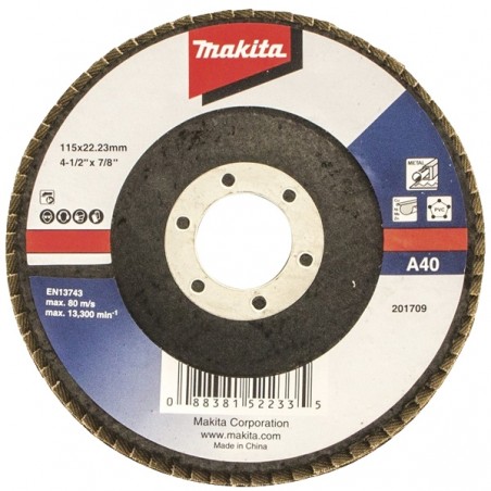 D-63432 MAKITA Disc slefuire evantai 115mm pentru metal granulatie 40
