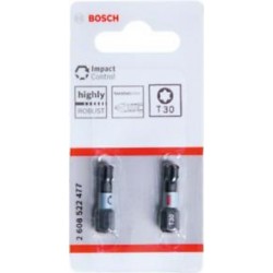 2608522477 BOSCH Set 2 biti de insurubare cu impact T30, 25 mm