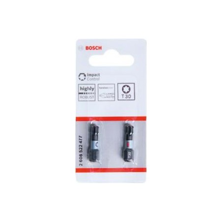 2608522477 BOSCH Set 2 biti de insurubare cu impact T30, 25 mm