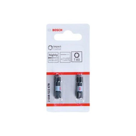 2608522478 BOSCH Set 2 biti de insurubare cu impact T40, 25 mm