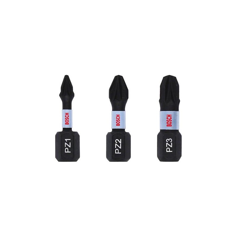 2608522471 BOSCH Set 3 biti de insurubare cu impact PZ1,PZ2,PZ3, 25 mm