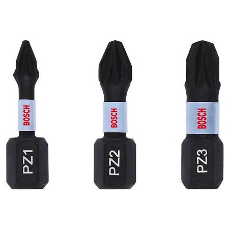 2608522471 BOSCH Set 3 biti de insurubare cu impact PZ1,PZ2,PZ3, 25 mm