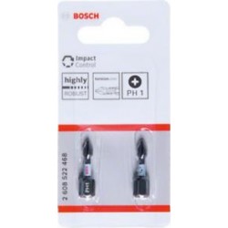 2608522468 BOSCH Set 2 biti de insurubare cu impact PH1, 25 mm
