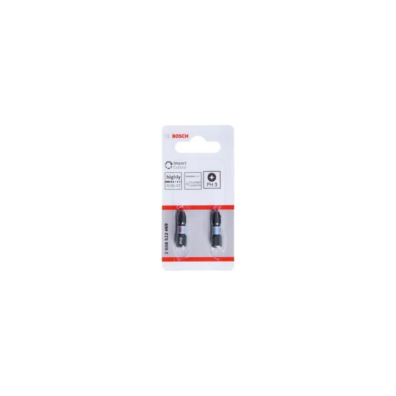 2608522469 BOSCH Set 2 biti de insurubare cu impact PH3, 25 mm