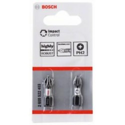 2608522403 BOSCH Set 2 biti de insurubare cu impact PH2, 25 mm