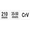 YT-01676 YATO Cheie carlig universala, pin rotund, deschidere 35-50 mm