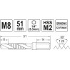 YT-44845 YATO Burghiu tarod, hex 1/4", dimensiune M8, pas filet 1.25mm