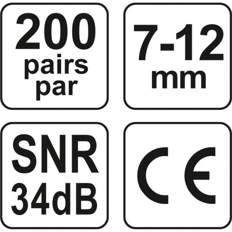 YT-74510 YATO Set 200 perechi dopuri urechi din spuma, 34 dB, 7-12mm