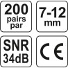 YT-74510 YATO Set 200 perechi dopuri urechi din spuma, 34 dB, 7-12mm