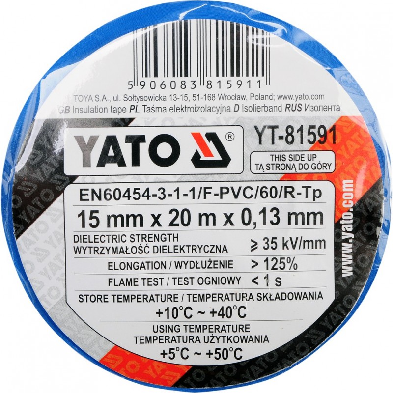 YT-81591 YATO Banda izolatoare 15mmx20m, albastra