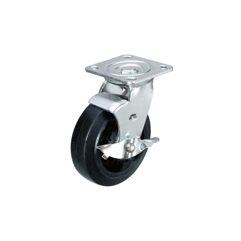 87411 VOREL Roata mobila de carucior cu frana din cauciuc, 40mm