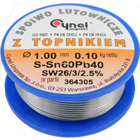 76810 CYNEL UNIPRESS Fludor 1.0 mm, 100 g, sn60pb40
