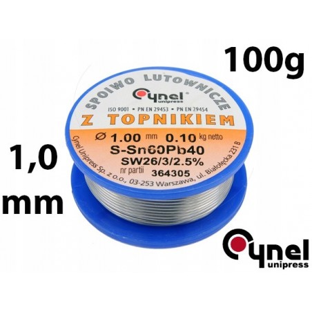 76810 CYNEL UNIPRESS Fludor 1.0 mm, 100 g, sn60pb40