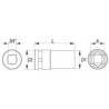 YT-1141 YATO Cheie tubulara hexagonala adanca impact 41 mm patrat 3/4