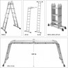 17704 VOREL Scara multifunctionala 3.4 m, 4x3 trepte