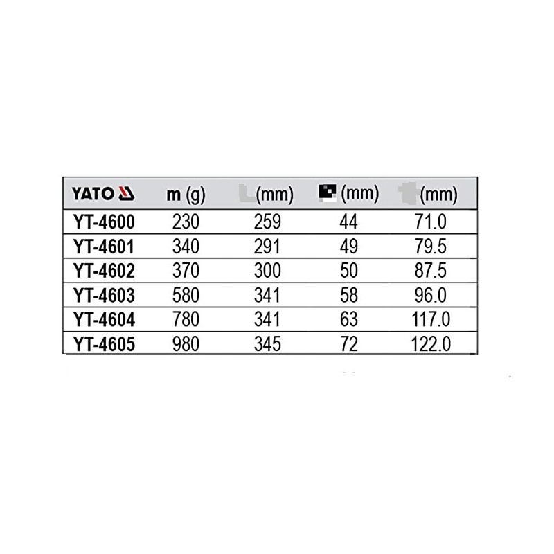 YT-4600 YATO Ciocan din cauciuc cu coada de lemn 230 gr