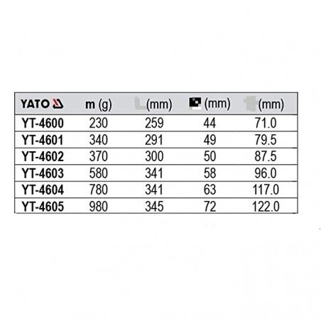 YT-4601 YATO Ciocan din cauciuc cu coada de lemn 340 gr