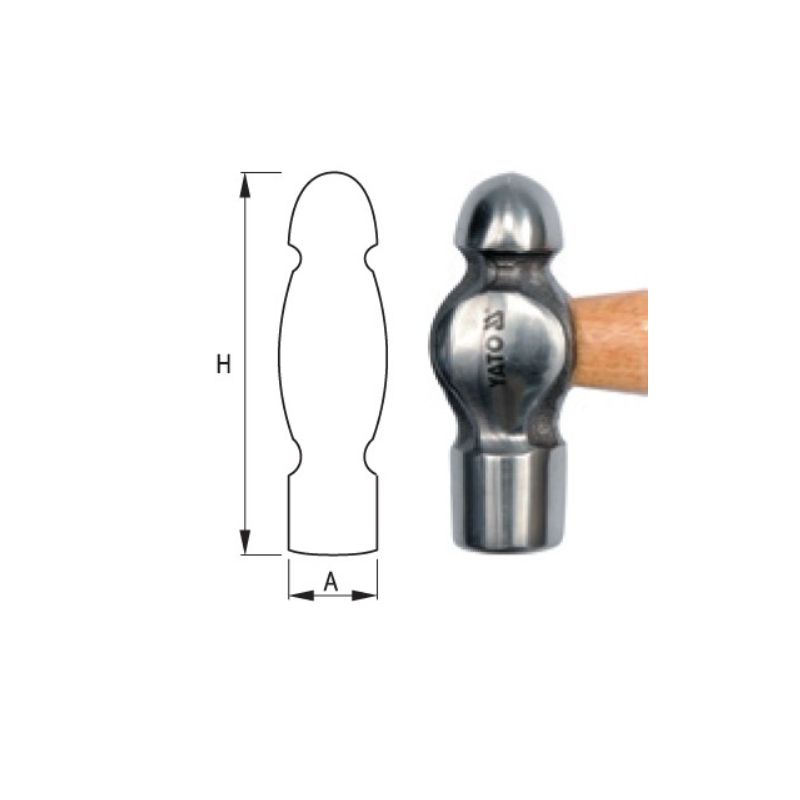YT-4520 YATO Ciocan pentru tabla cu coada din lemn 450 gr