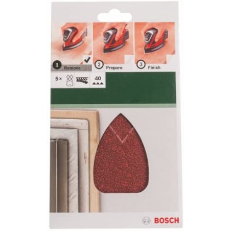 2609256A68 BOSCH Set 5 foi abrazive granulatie 40 pentru slefuitor