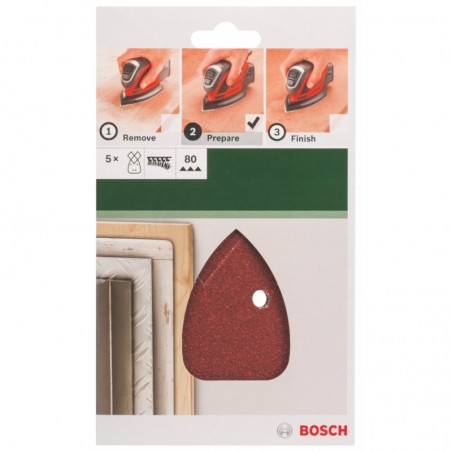 2609256A69 BOSCH Set 5 foi abrazive granulatie 80 pentru slefuitor