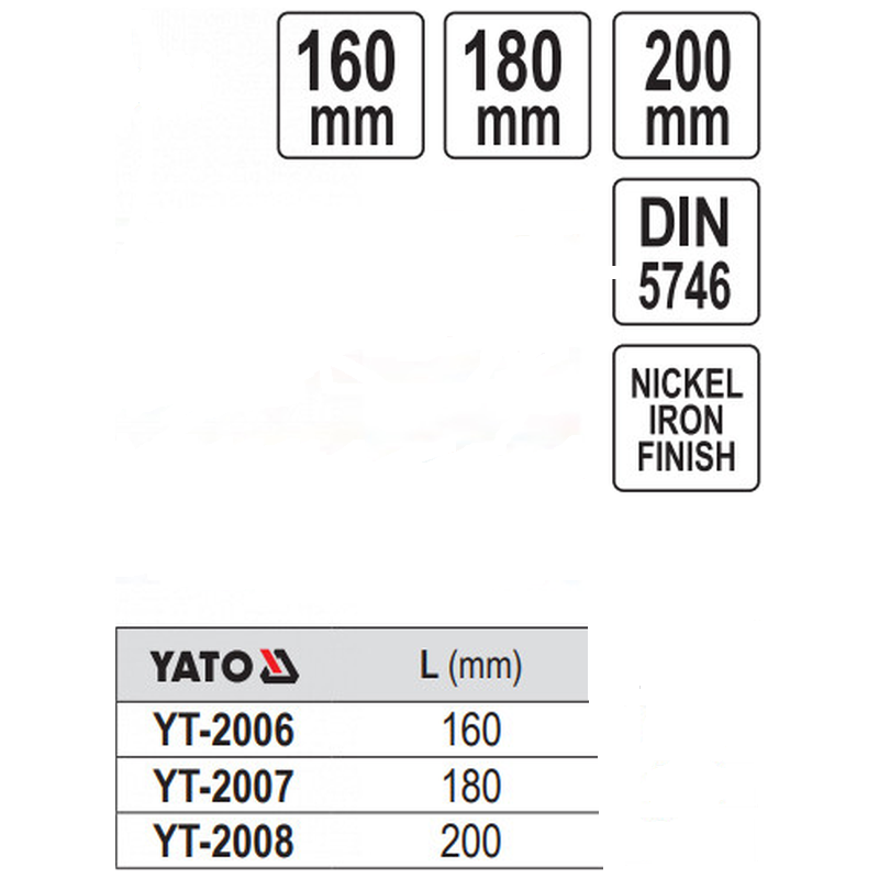 YT-2007 YATO Cleste combinat lungime 180 mm