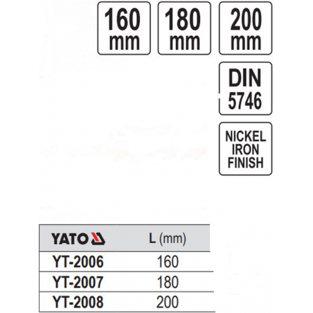 YT-2007 YATO Cleste combinat lungime 180 mm