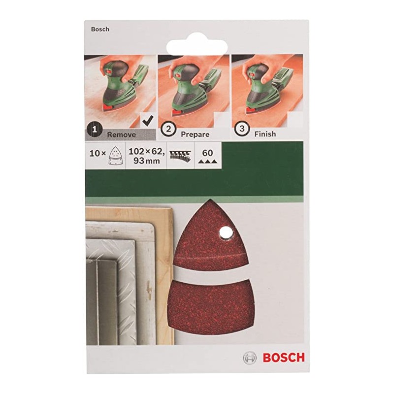 2609256A62 BOSCH Set 10 foi abrazive granulatie 60 pentru slefuitor